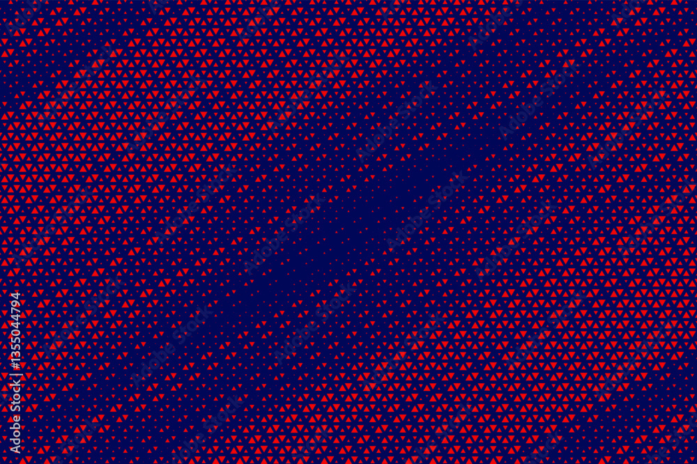 Poster Triangular Halftone Texture Retrowave Vector Geometric Technology Abstract Background. Half Tone Triangles Retro Colored Pattern. Minimal 80s Style Dynamic Tech Structure Wallpaper