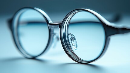 Elegant round glasses with clear lenses, showcasing a modern design against a white background.