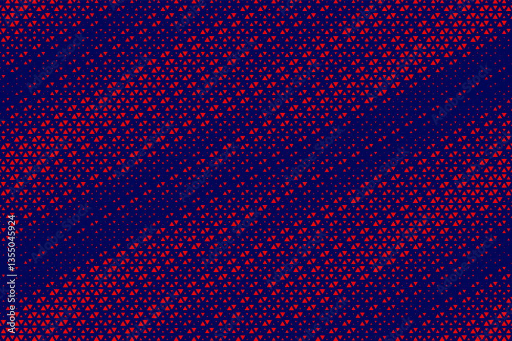 Poster Triangular Halftone Texture Retrowave Vector Geometric Technology Abstract Background. Half Tone Triangles Retro Colored Pattern. Minimal 80s Style Dynamic Tech Structure Wallpaper