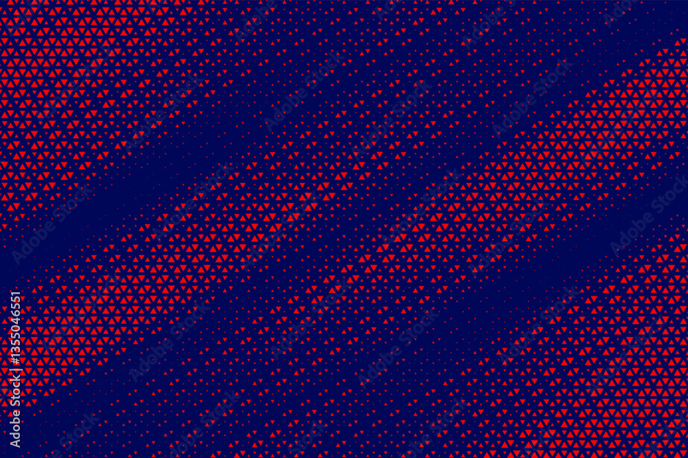 Poster Triangular Halftone Texture Retrowave Vector Geometric Technology Abstract Background. Half Tone Triangles Retro Colored Pattern. Minimal 80s Style Dynamic Tech Structure Wallpaper