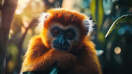Fototapeta premium Close-up of a young monkey