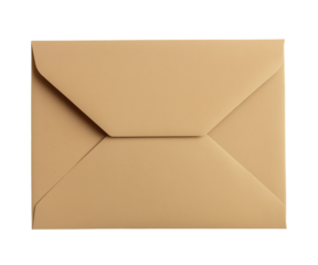 A large square envelope made of kraft paper on Png Format and Transparent Background