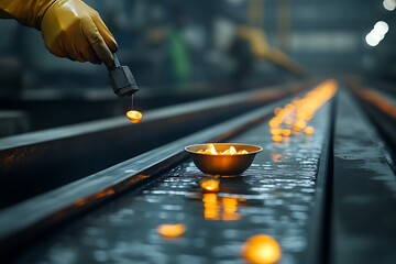 Molten metal factory process.