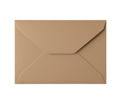A large square envelope made of kraft paper on Png Format and Transparent Background
