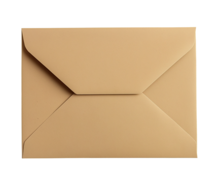A large square envelope made of kraft paper on Png Format and Transparent Background