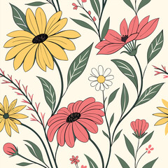 seamless pattern with flowers