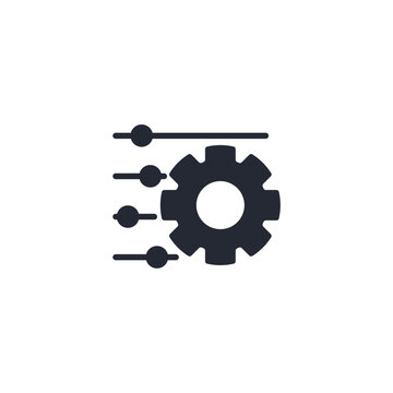 Settings icon logo vector illustration. Gear symbol template for graphic and web design collection