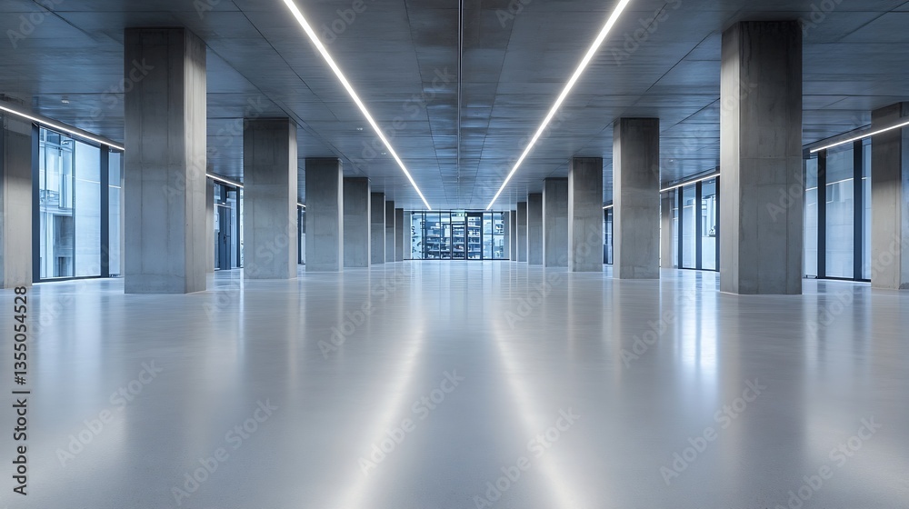 Leinwandbilder modern spacious interior with sleek pillars and bright lighting creating an open atmosphere : genera