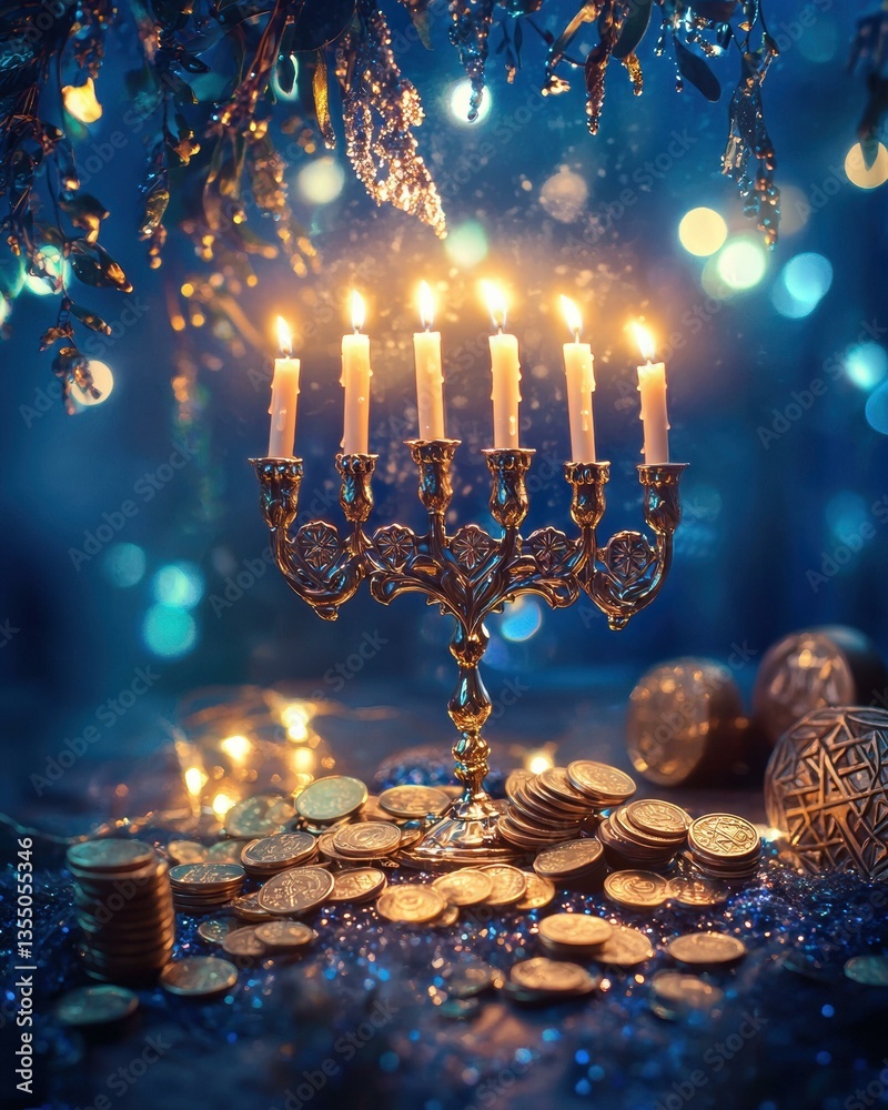 Canvas Prints candles and coins. ai.