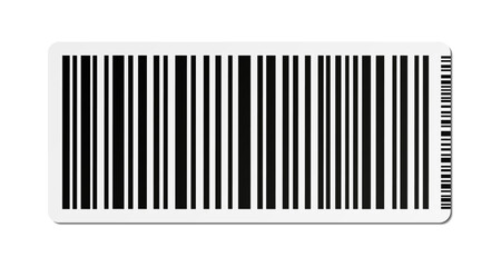 Barcode sticker, black and white vertical stripes