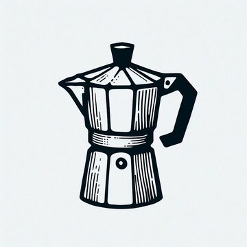 recommend clip art: Vintage Moka Pot Coffee Maker Design