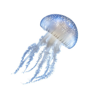 Sea nettle jellyfish Isolated cutout on transparent or white background.