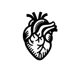 simple black human heart anatomy  icon vector design