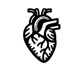 simple black human heart anatomy  icon vector design