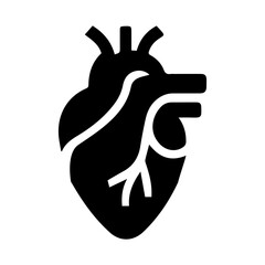 simple black human heart anatomy  icon vector design