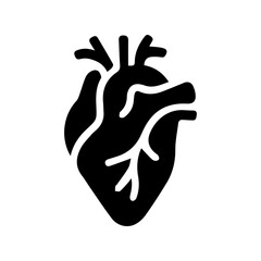 simple black human heart anatomy  icon vector design