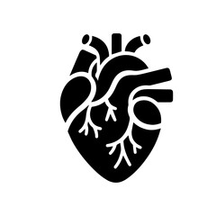 simple black human heart anatomy  icon vector design