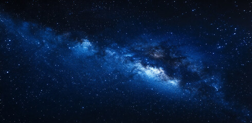 starry night sky background with a dark blue night sky and the milky way g