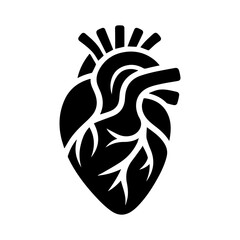 simple black human heart anatomy  icon vector design
