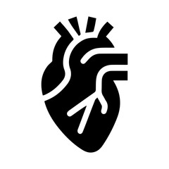 simple black human heart anatomy  icon vector design