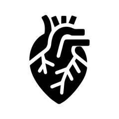 simple black human heart anatomy  icon vector design