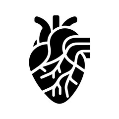 simple black human heart anatomy  icon vector design