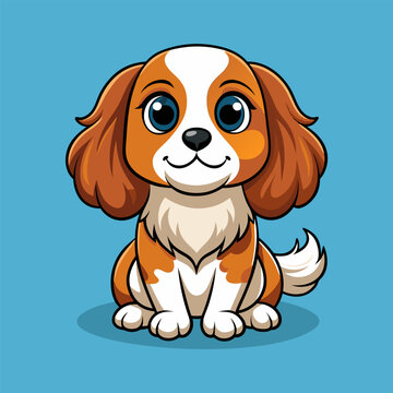 recommend clip art: Cute cartoon Cavalier King Charles Spaniel.