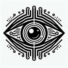 Obraz premium Cybernetic Eye with Circuit Design