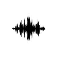Black grunge  effect vector sound waves flow isolated on a white background flat design
