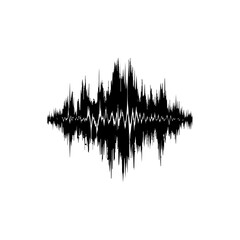 Black grunge  effect vector sound waves flow isolated on a white background flat design