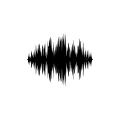 Black grunge  effect vector sound waves flow isolated on a white background flat design