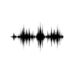 Black grunge  effect vector sound waves flow isolated on a white background flat design