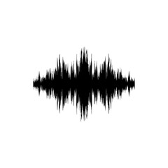 Black grunge  effect vector sound waves flow isolated on a white background flat design
