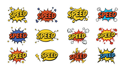 Speed Comic Text Effect Action Sound Pop Art Typography.
