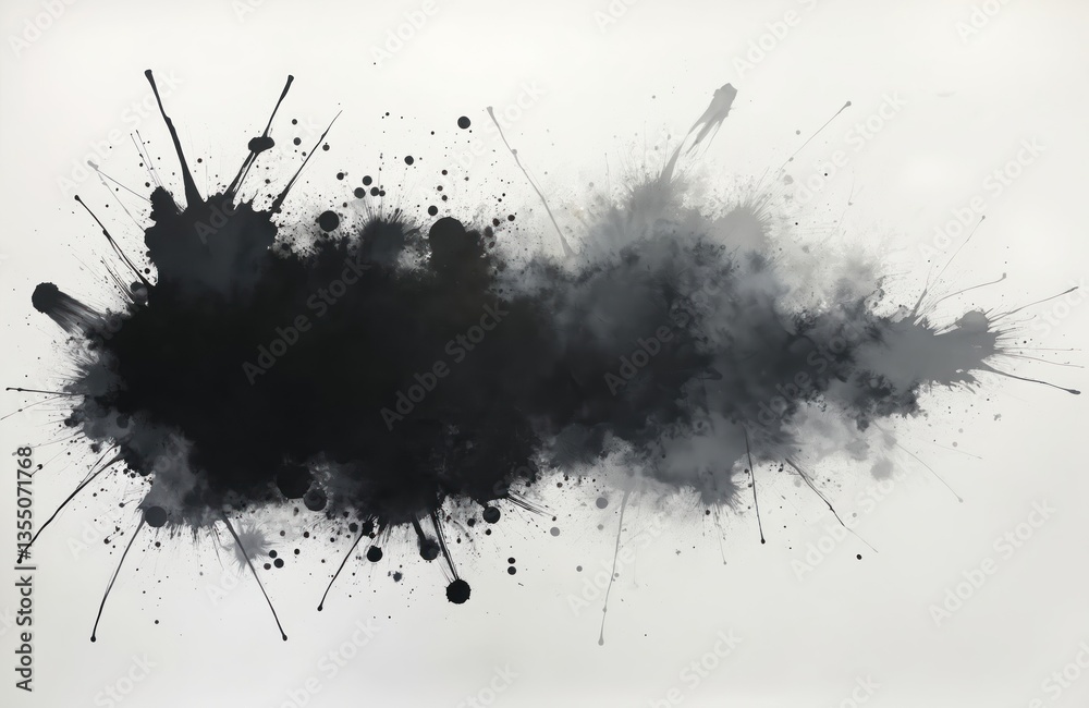 Aufkleber abstract ink wash background with ink blots, splashes, and splatter. dynamic grunge texture design i