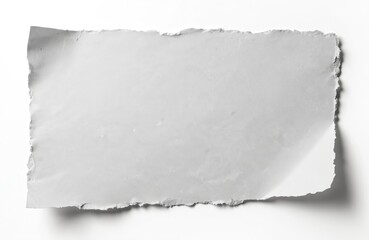 Obraz premium White wrinkled paper sticker isolated on white background. Torn edge blank label, adhesive glued sheet. Design element for messages, tags, notes, advertising, poster, banner, promo.