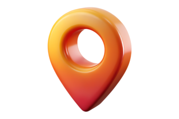 3D Rendered Location Pin Icon – Digital Navigation Marker