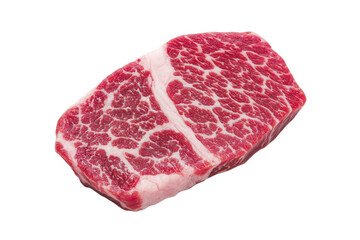 Obraz premium A marbled piece of beef showcasing intricate patterns of fat and muscle, highlighting its quality and tenderness, Transparent Background.