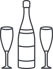 Champagne bottle icon