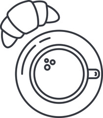 Coffee and croissant icon