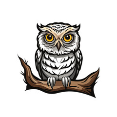 Create a realistic, detailed painting of a New Caledonian Owlet-nightjar at night, perched on a branch, showcasing its plumage and large eyes.