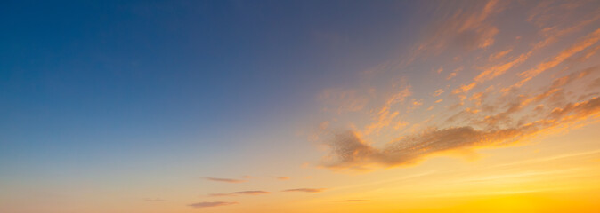 Clouds and evening sky,Horizon Golden Sky, Sunrise clouds Gorgeous, Dusk sky,Beautiful dramatic scenic sunset sky background,Sunset Sky on Twilight in the Evening with Orange Gold Sunset Cloud Nature 