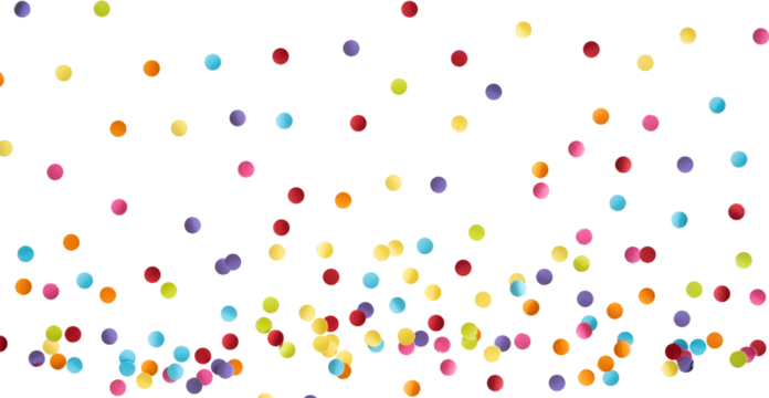 colorful confetti on white background