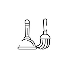 Cleaning Tool icon design with white background stock illustration