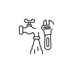 Plumbing Service icon design with white background stock illustration