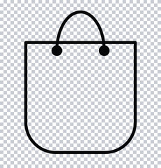 Shopping Bag Icon Vector - Minimalist E-commerce Symbol for Websites & Apps - Flat Design Retail Purchase Sign.