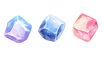 Colorful crystal illustrations showcasing various shapes and textures in a modern artistic style