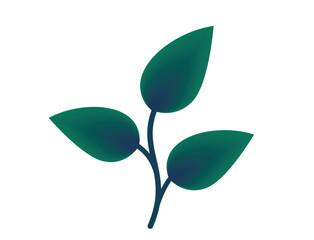Plant sprout green gradient illustration. Spring, planting and nature design element. Isolated vector image