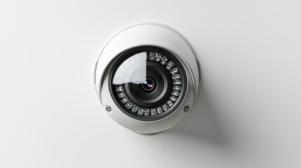 White dome security camera wall mount, indoor, surveillance