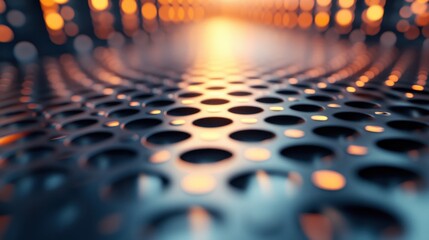 Abstract Metal Mesh Background with Warm Lighting
